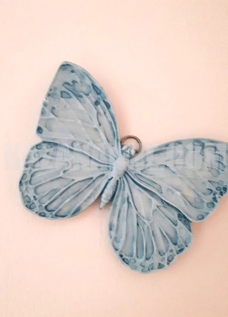 3lü Kelebek Duvar Süsü Dekor Turkuaz Mavi