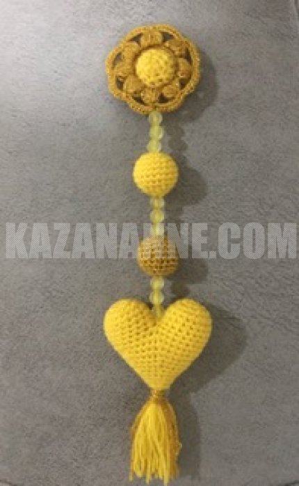 Örgü Kalpli anahtarlık