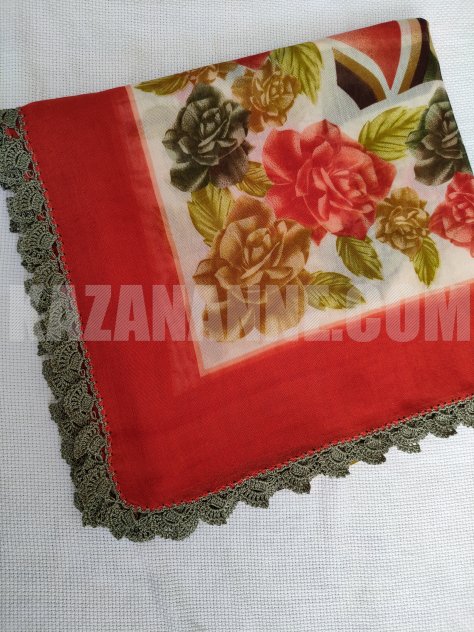 Tığ oyası tülbent